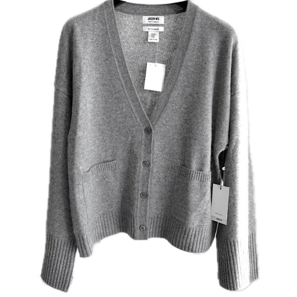 Jason Wu Women's 100% Cashmere Cardigan Sweater Top w Pockets Gray Size S NEW - Picture 11 of 11